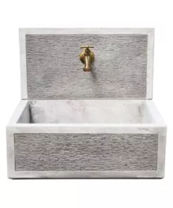 Lavello  con frontale 'q-bilbao' anticato colore grigio - 45x35x40.5 cm